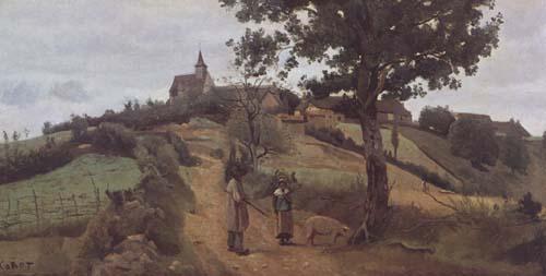 Jean Baptiste Camille  Corot Saint-Andre en Morvan (mk11) Sweden oil painting art